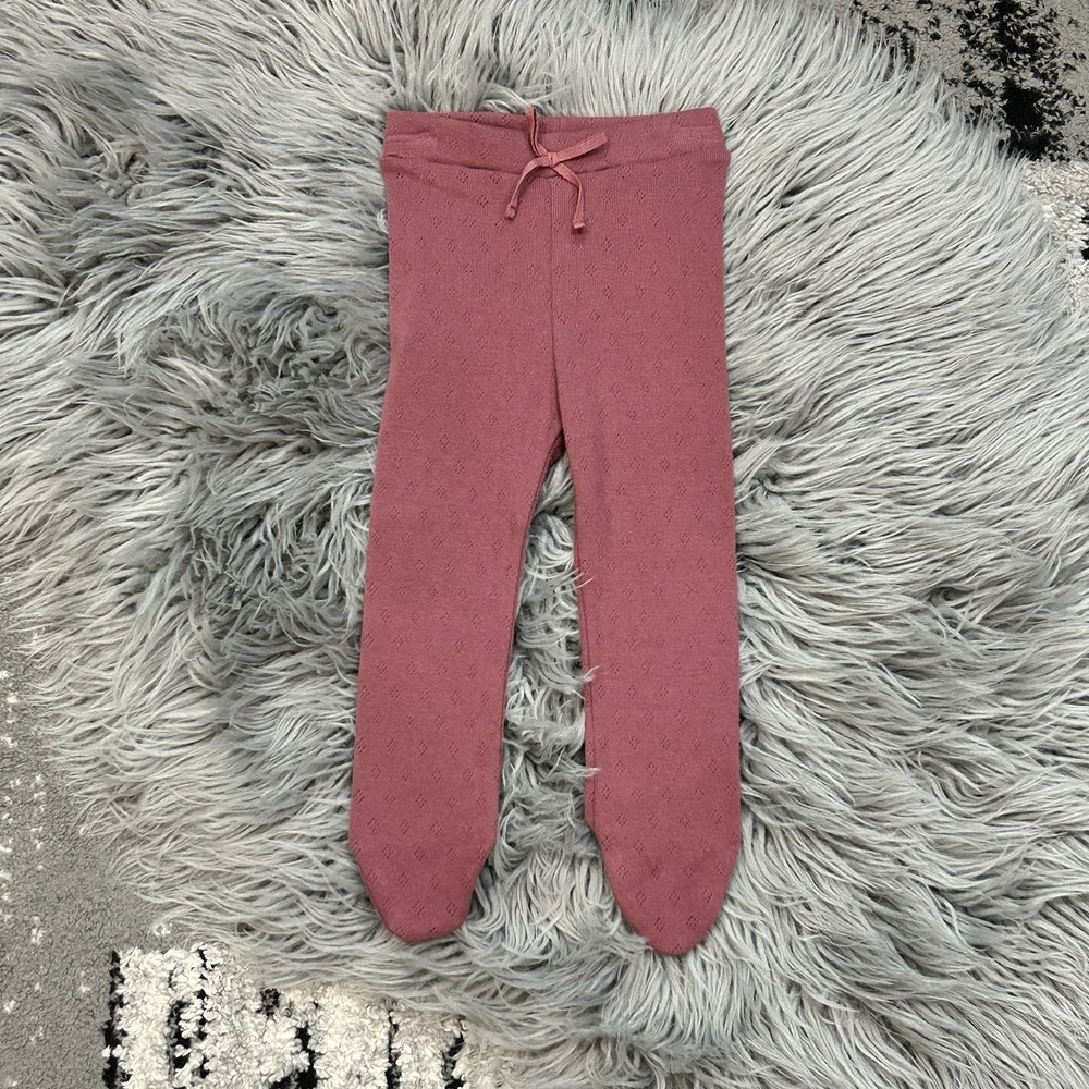 Bebe Organic Bebe Feet Legging Natural Dye Old Rose Pants Size 9month